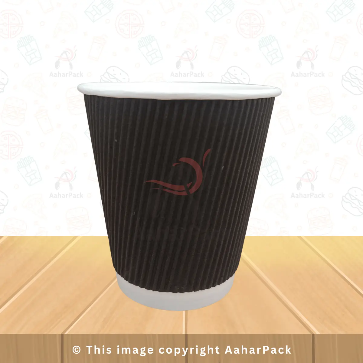 300 ML (10oz) Ripple Wall Black Paper Cups – Disposable Insulated Coffee Cups | Pack of 500